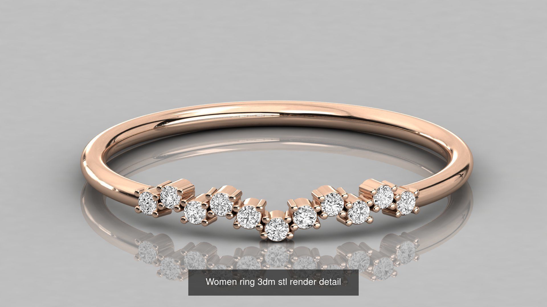 192 Women Wedding Engagement Band 3dm stl render detail 3D Model Collection_187