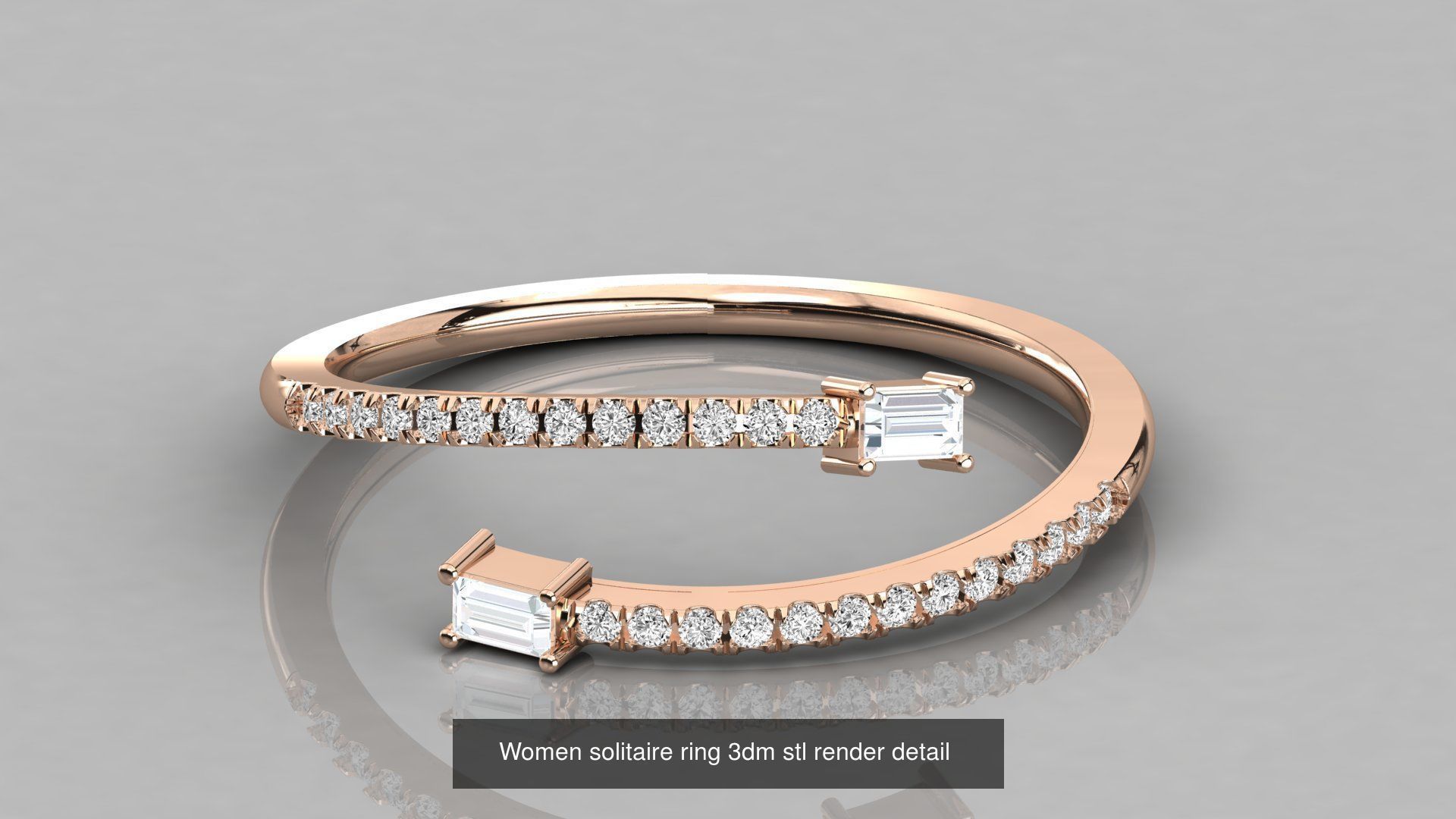 192 Women Wedding Engagement Band 3dm stl render detail 3D Model Collection_53