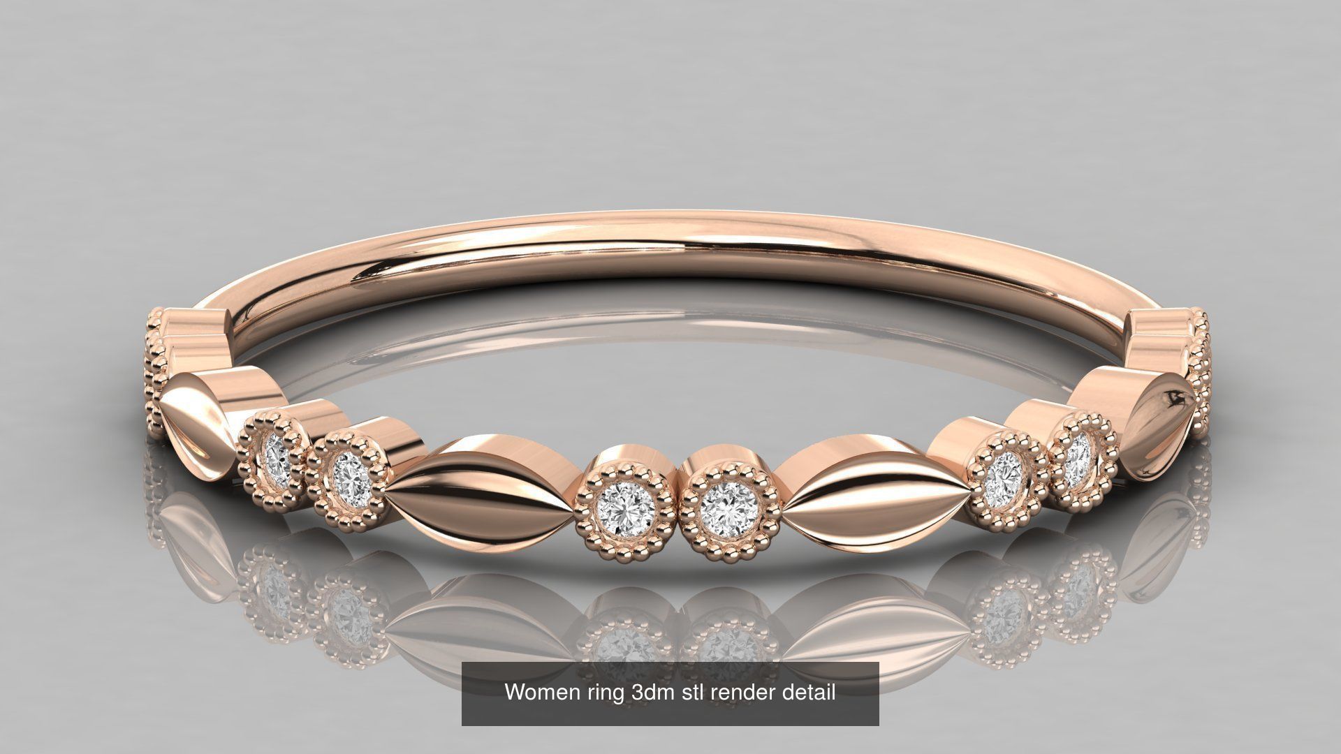192 Women Wedding Engagement Band 3dm stl render detail 3D Model Collection_147