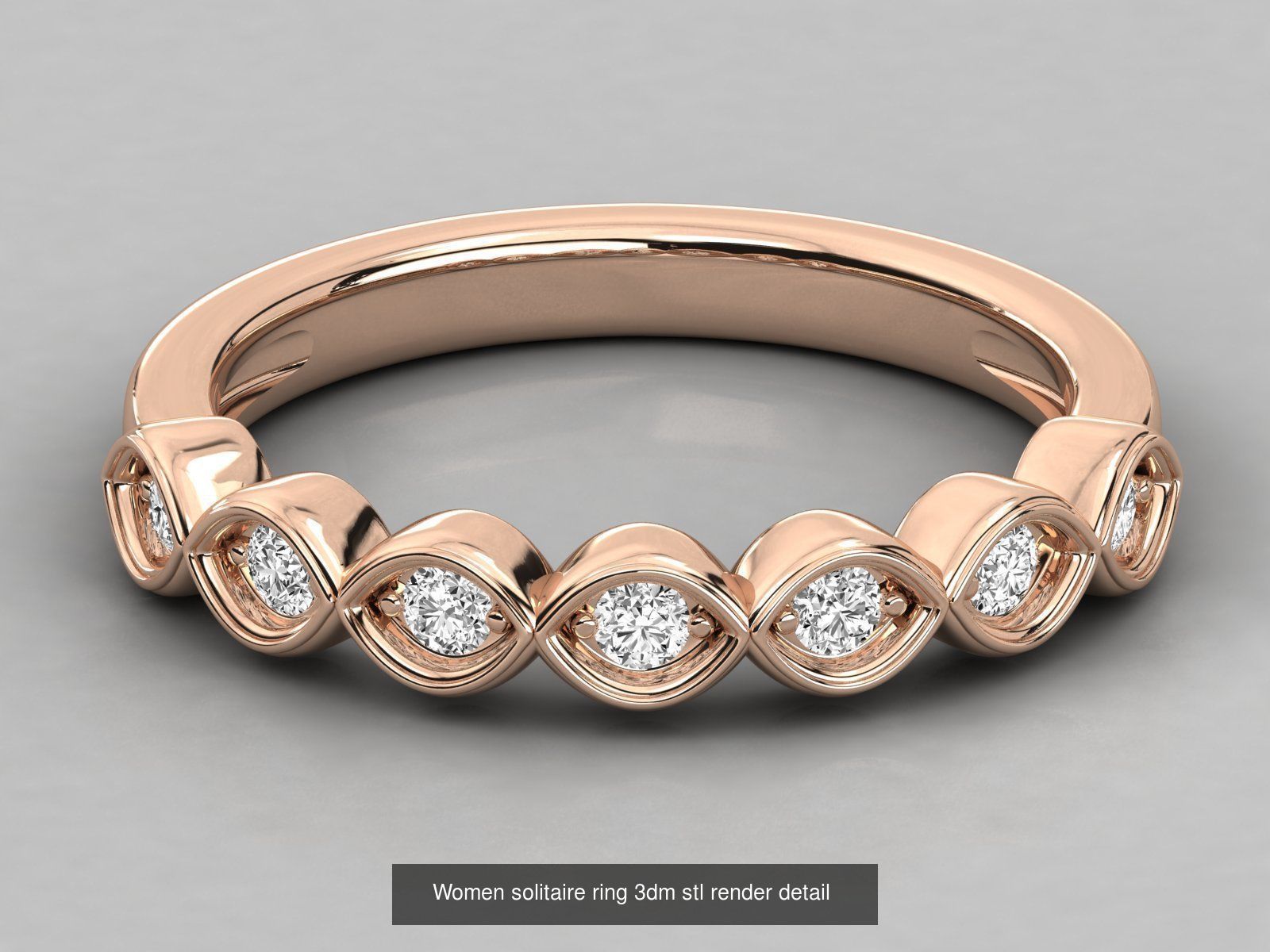192 Women Wedding Engagement Band 3dm stl render detail 3D Model Collection_204