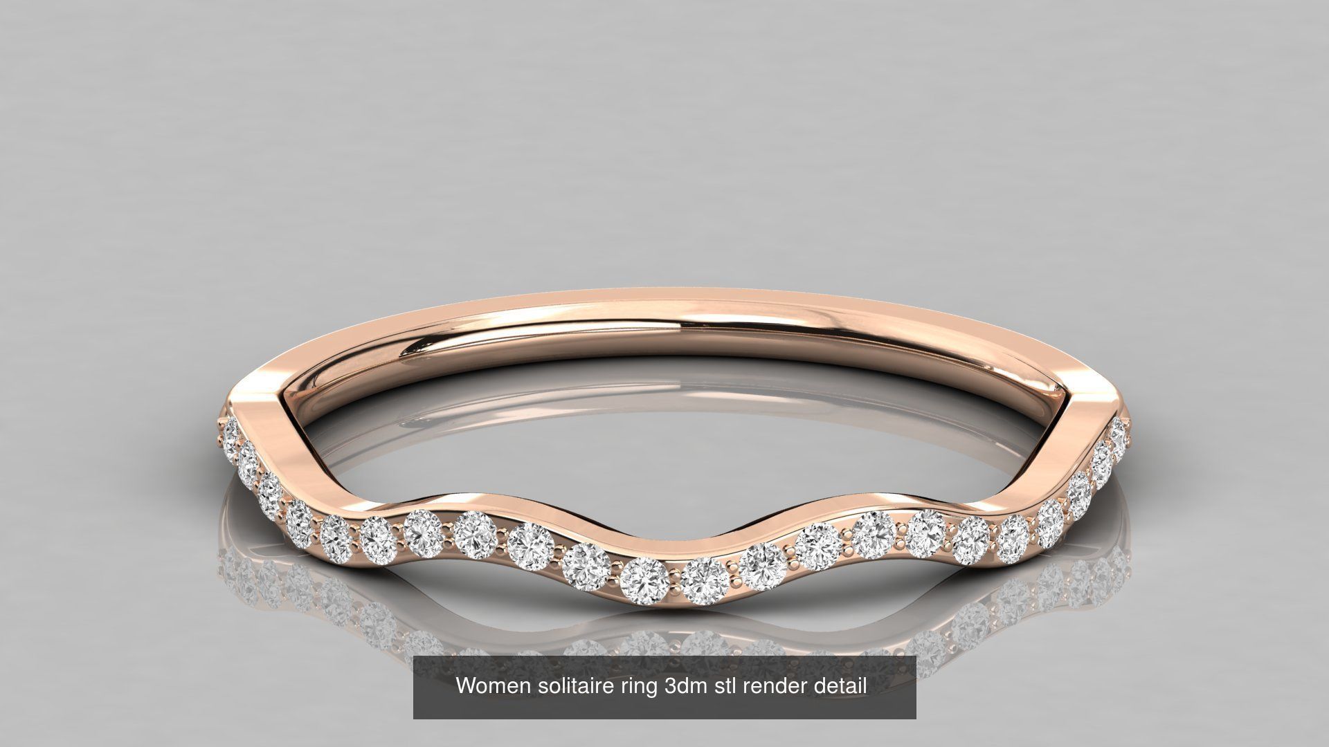 192 Women Wedding Engagement Band 3dm stl render detail 3D Model Collection_140