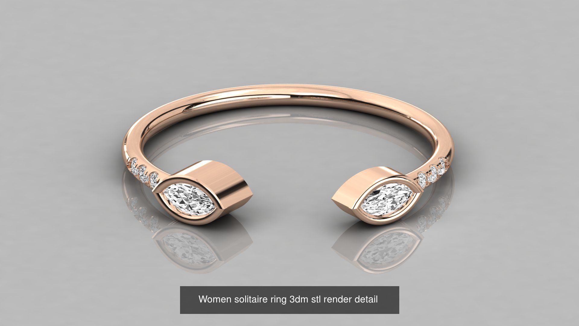 192 Women Wedding Engagement Band 3dm stl render detail 3D Model Collection_87