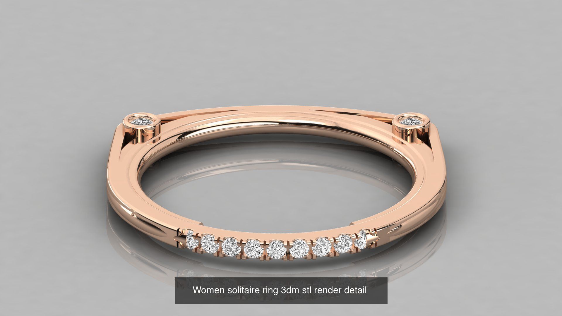 192 Women Wedding Engagement Band 3dm stl render detail 3D Model Collection_134