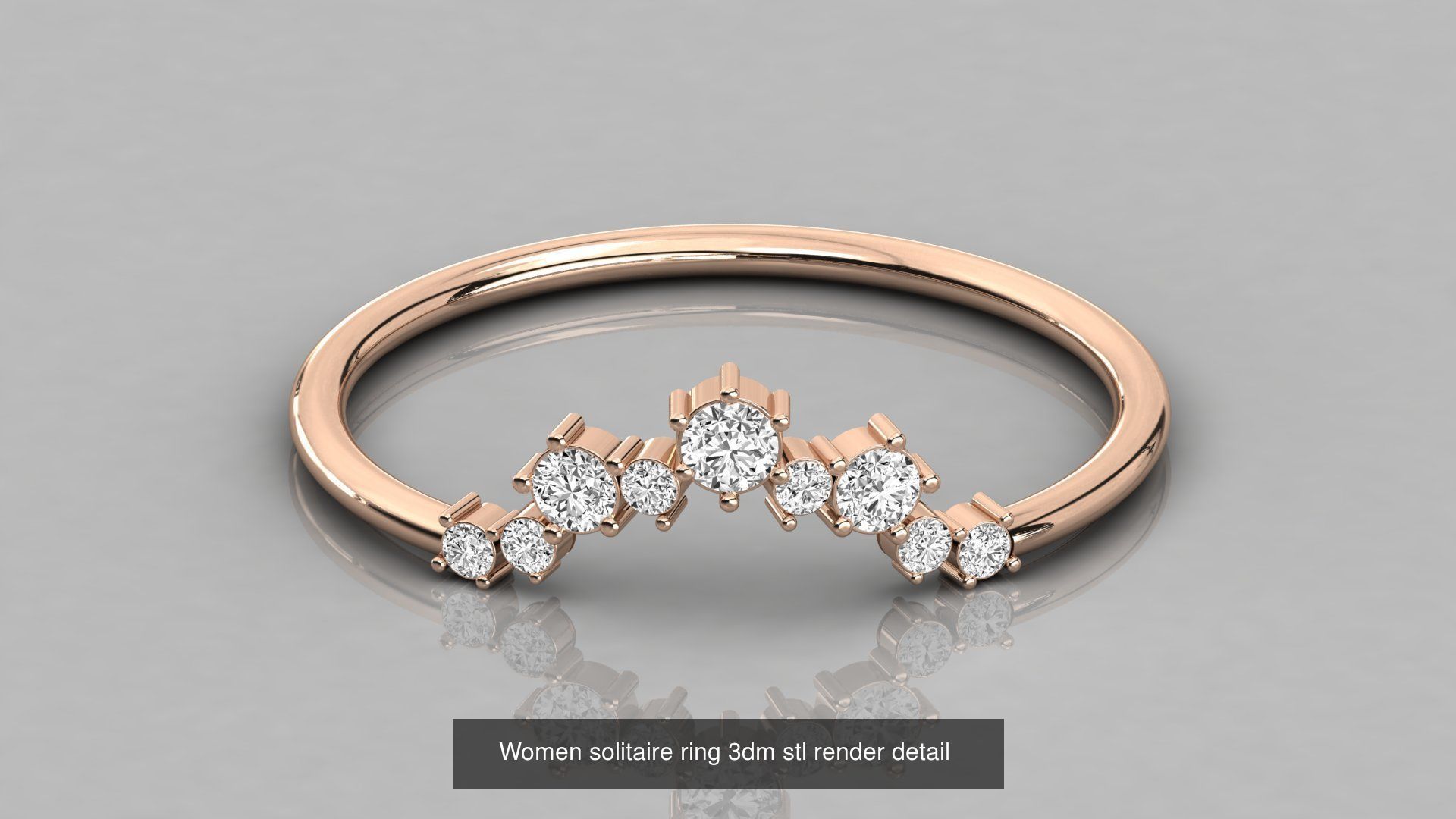 192 Women Wedding Engagement Band 3dm stl render detail 3D Model Collection_119