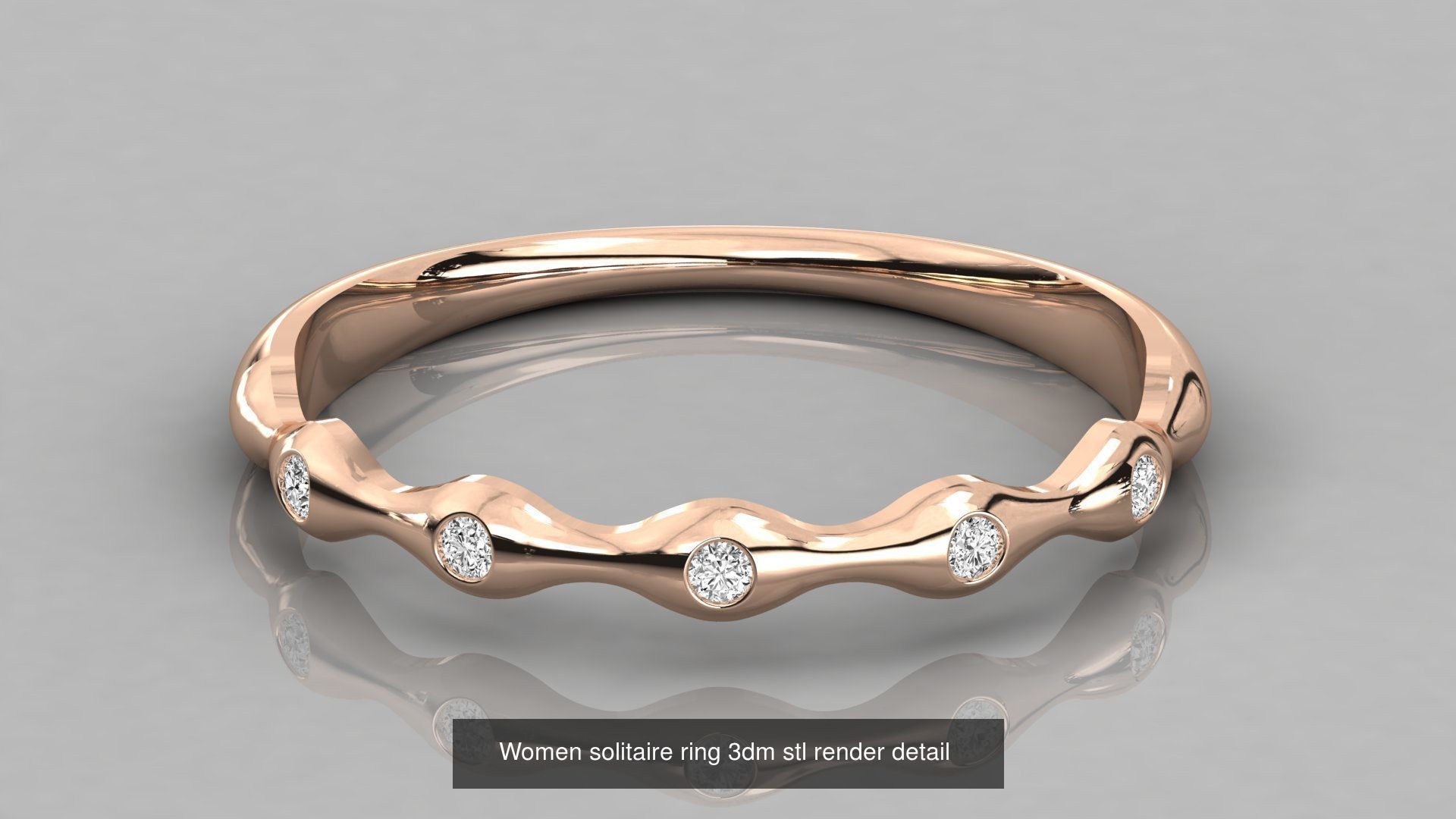 192 Women Wedding Engagement Band 3dm stl render detail 3D Model Collection_98