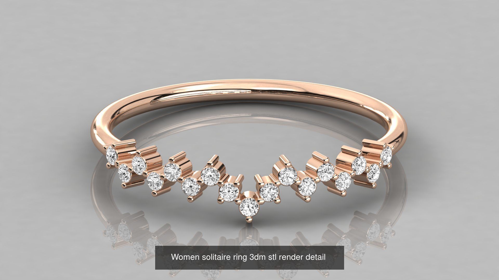 192 Women Wedding Engagement Band 3dm stl render detail 3D Model Collection_35