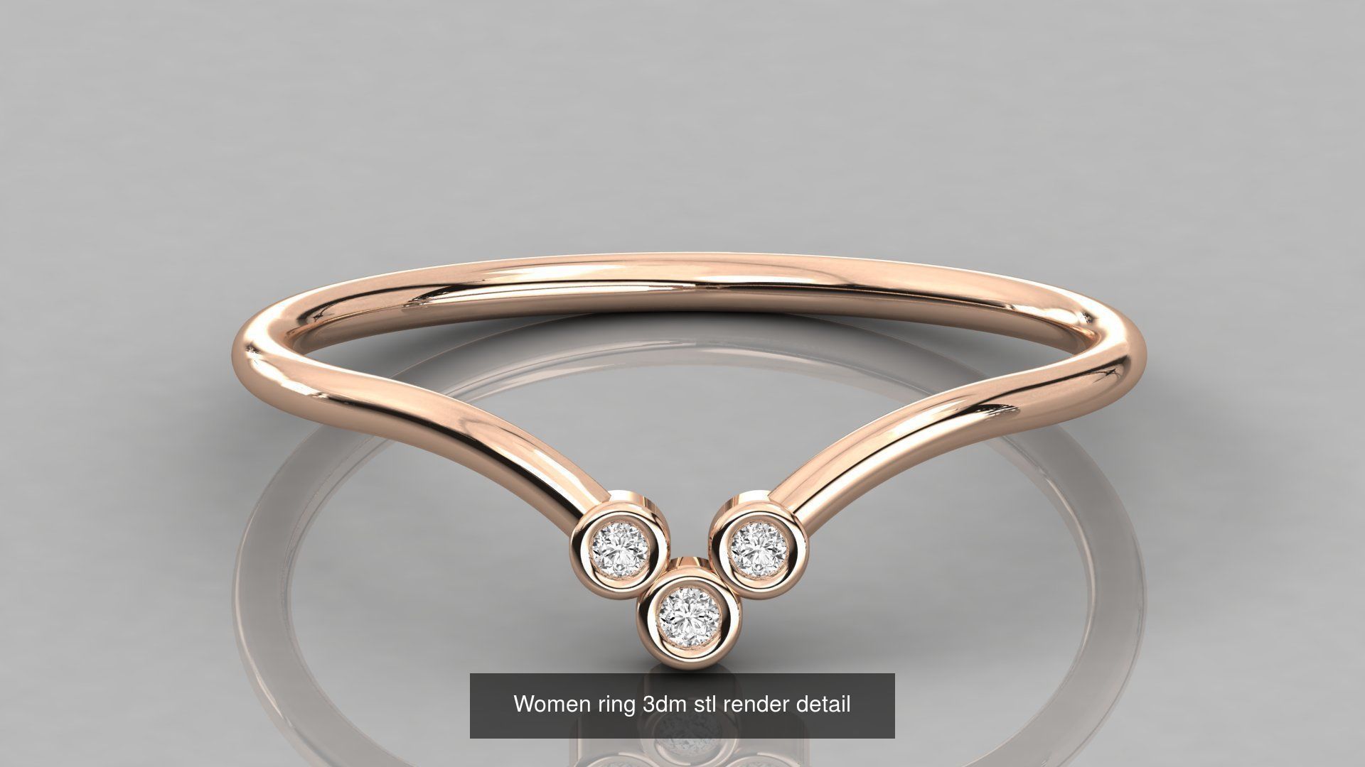 192 Women Wedding Engagement Band 3dm stl render detail 3D Model Collection_180