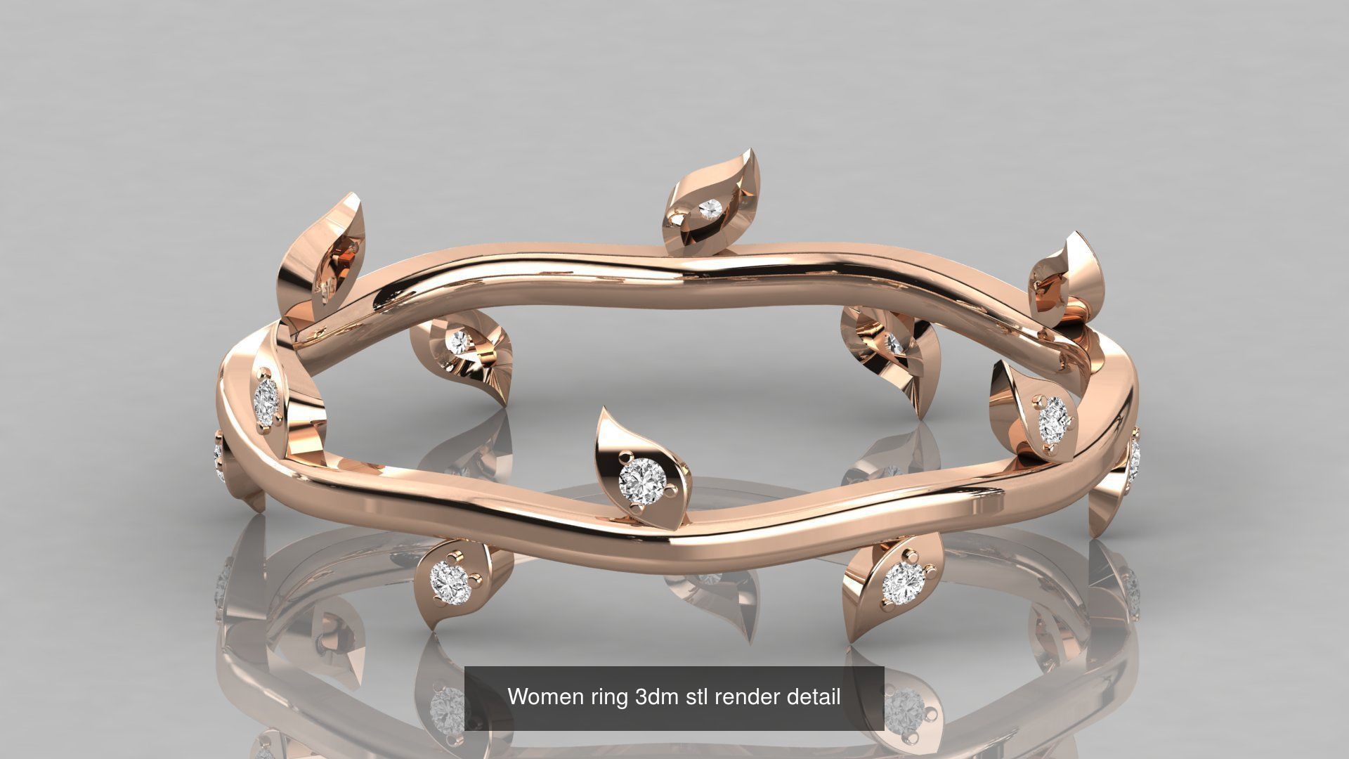 192 Women Wedding Engagement Band 3dm stl render detail 3D Model Collection_178