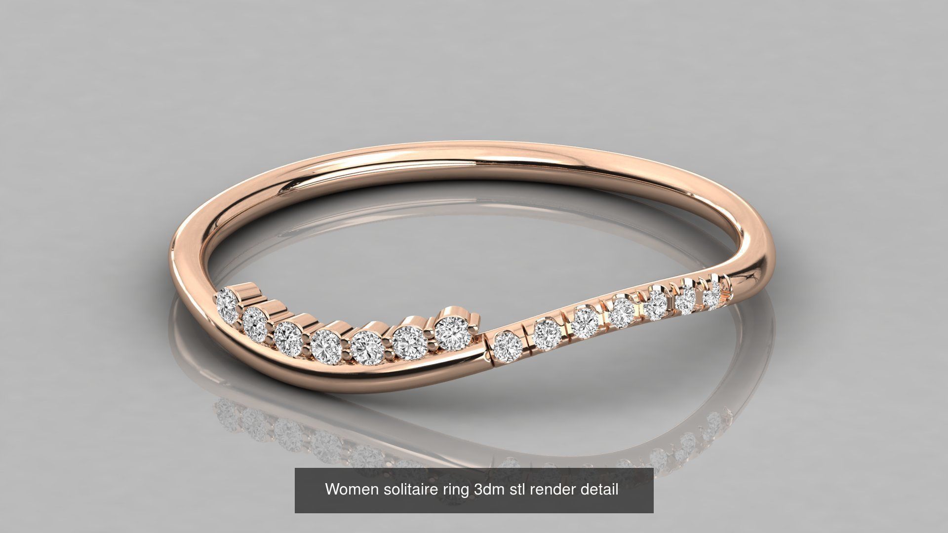 192 Women Wedding Engagement Band 3dm stl render detail 3D Model Collection_92