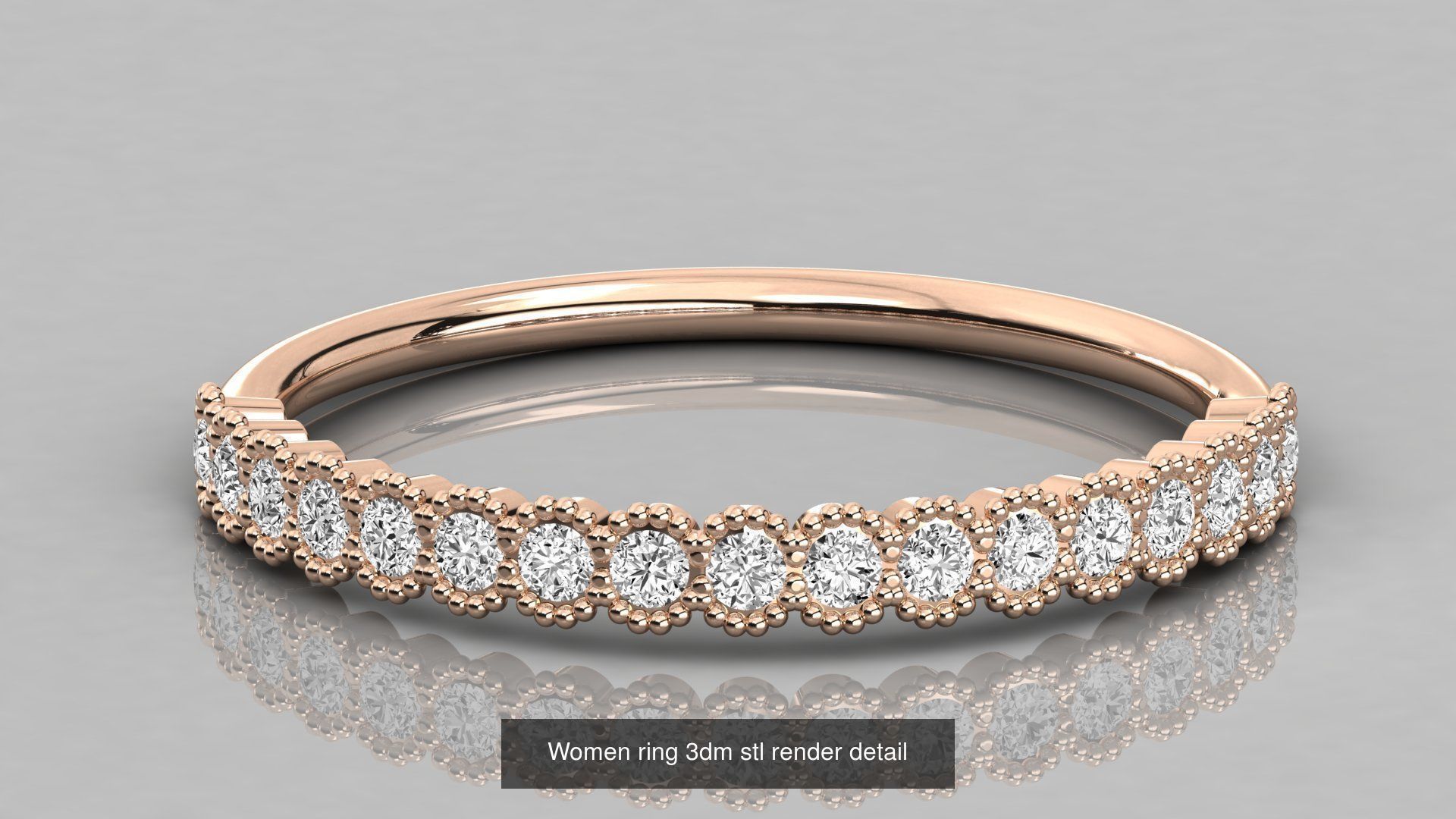 192 Women Wedding Engagement Band 3dm stl render detail 3D Model Collection_154