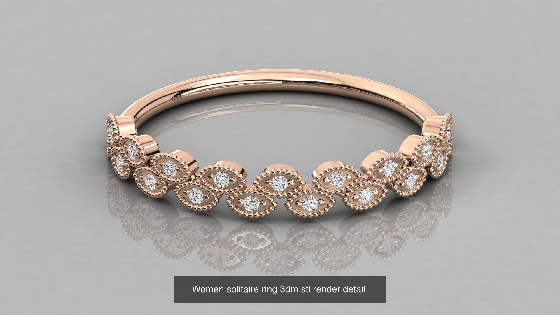 192 Women Wedding Engagement Band 3dm stl render detail 3D Model Collection_127