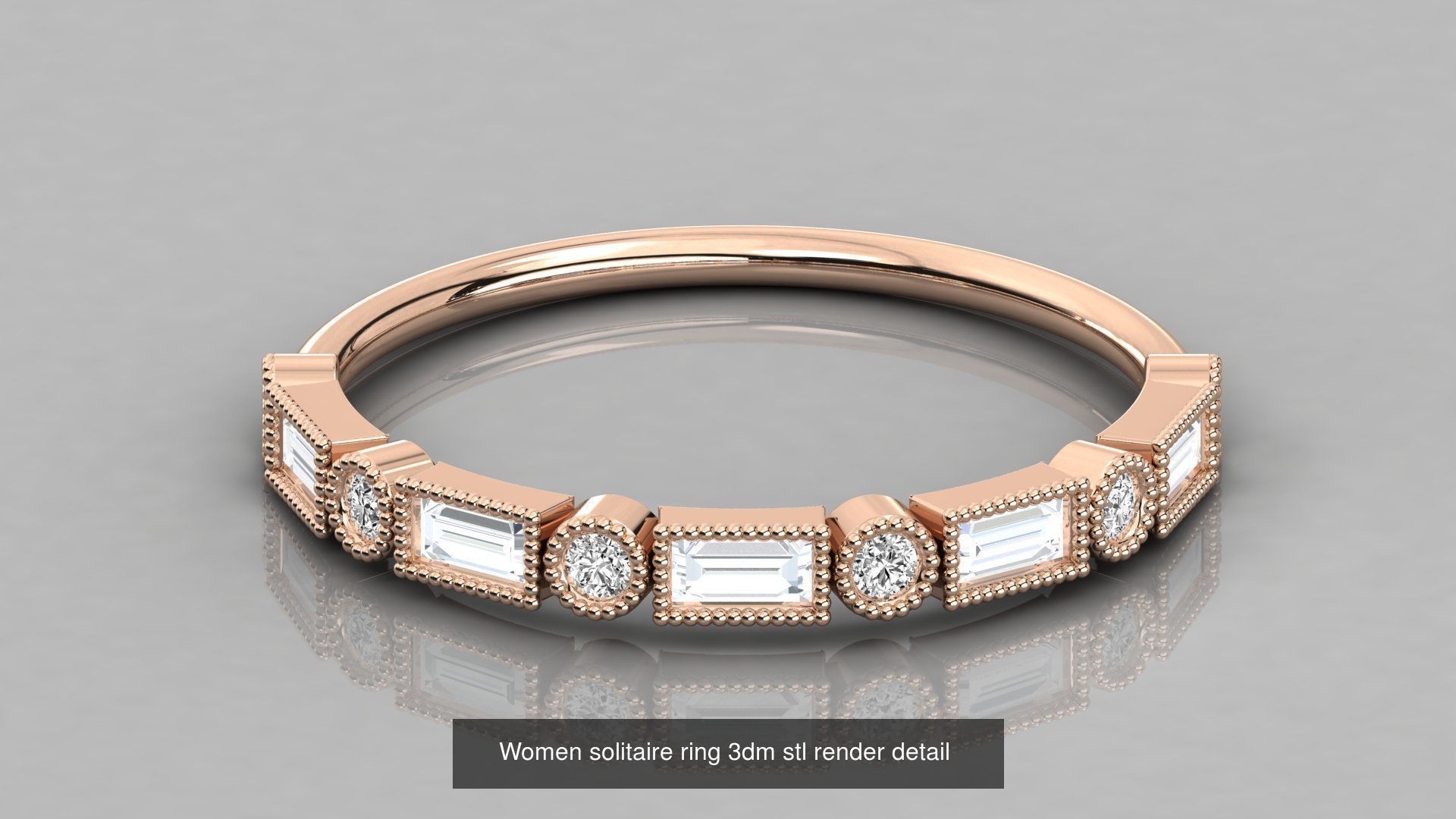 192 Women Wedding Engagement Band 3dm stl render detail 3D Model Collection_113