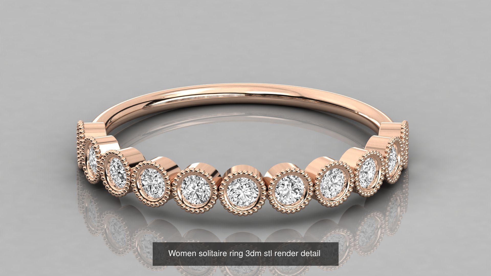 192 Women Wedding Engagement Band 3dm stl render detail 3D Model Collection_139