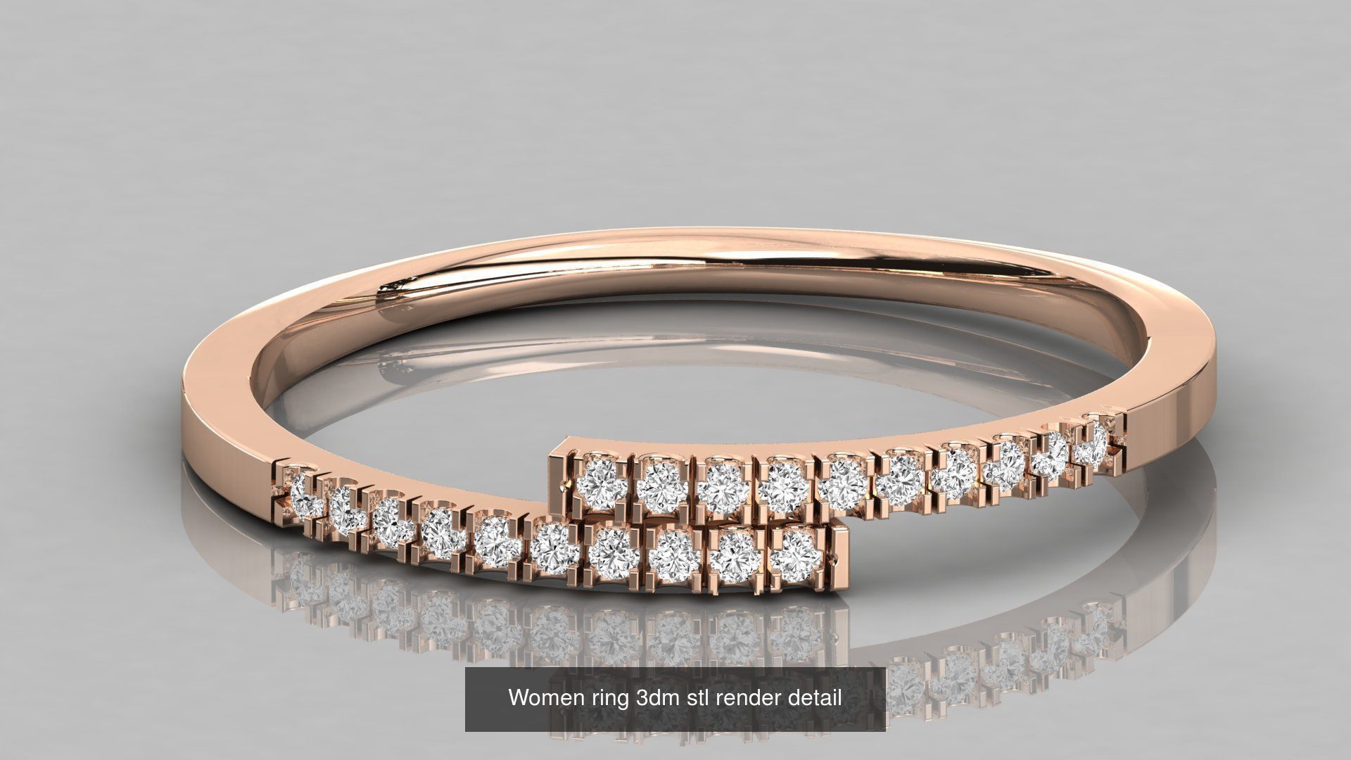 192 Women Wedding Engagement Band 3dm stl render detail 3D Model Collection_179