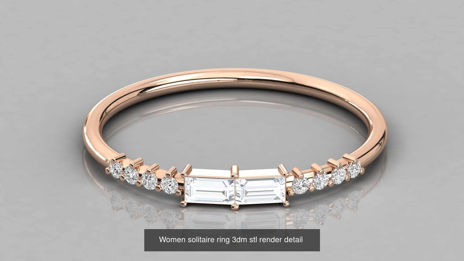 192 Women Wedding Engagement Band 3dm stl render detail 3D Model Collection_42
