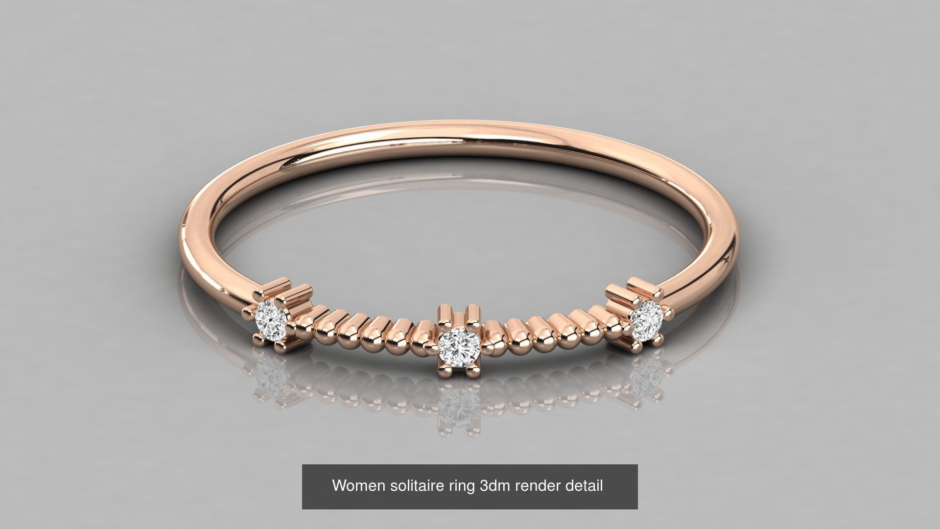 192 Women Wedding Engagement Band 3dm stl render detail 3D Model Collection_129