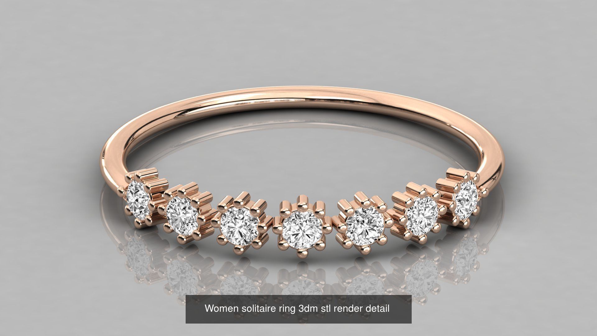 192 Women Wedding Engagement Band 3dm stl render detail 3D Model Collection_104