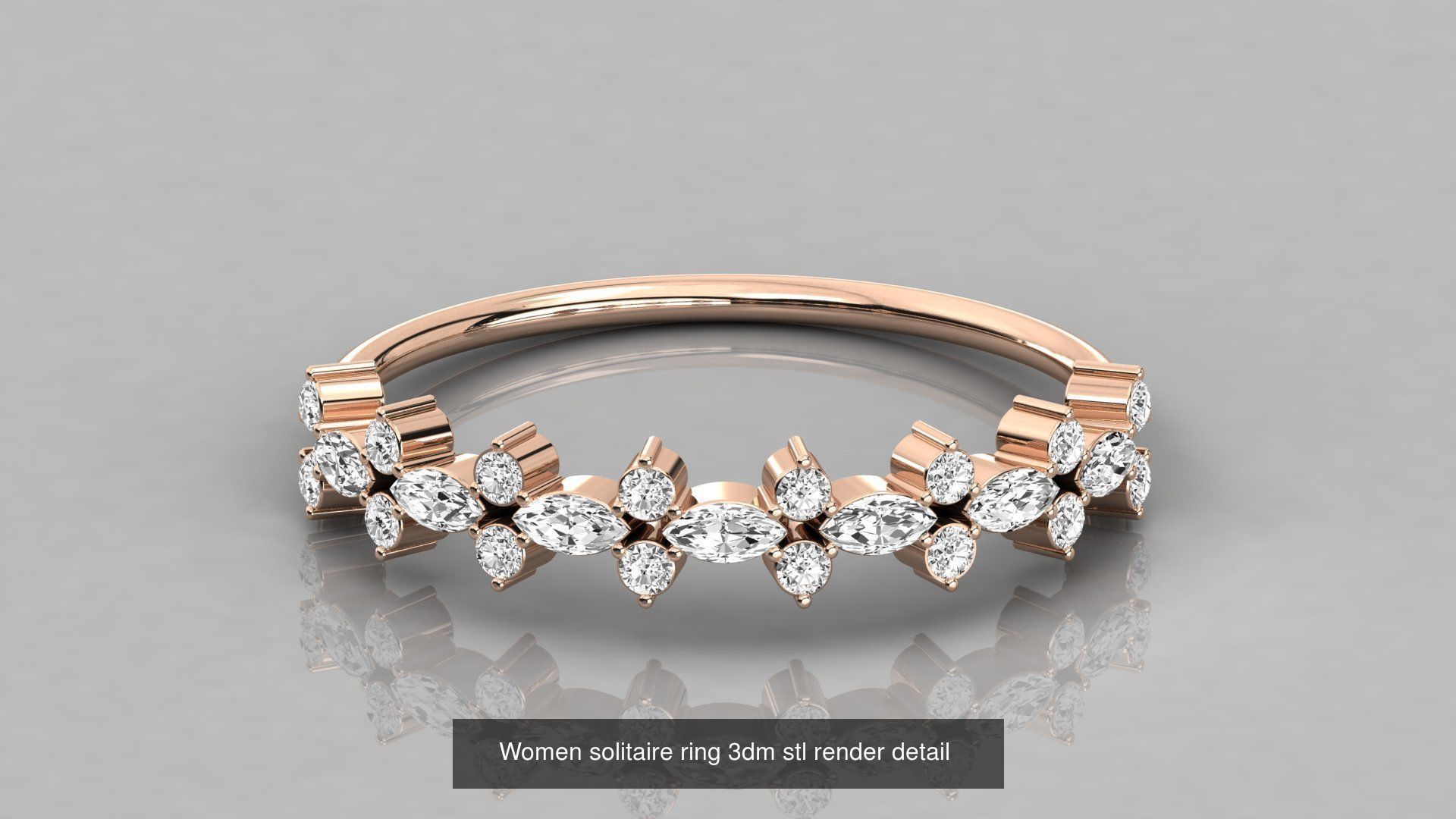 192 Women Wedding Engagement Band 3dm stl render detail 3D Model Collection_39