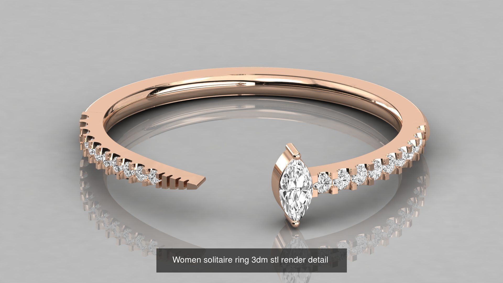 192 Women Wedding Engagement Band 3dm stl render detail 3D Model Collection_112