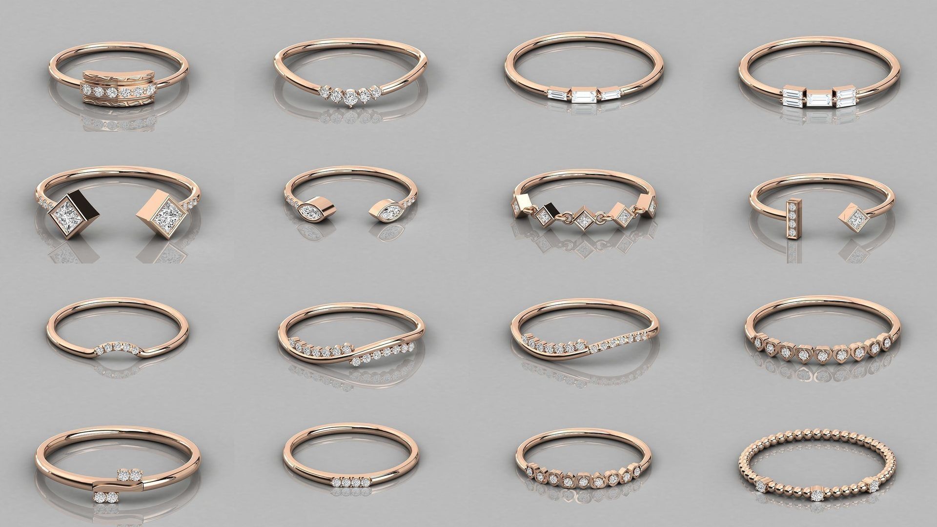 192 Women Wedding Engagement Band 3dm stl render detail 3D Model Collection_13