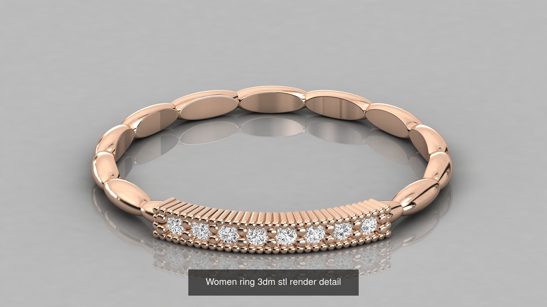 192 Women Wedding Engagement Band 3dm stl render detail 3D Model Collection_189