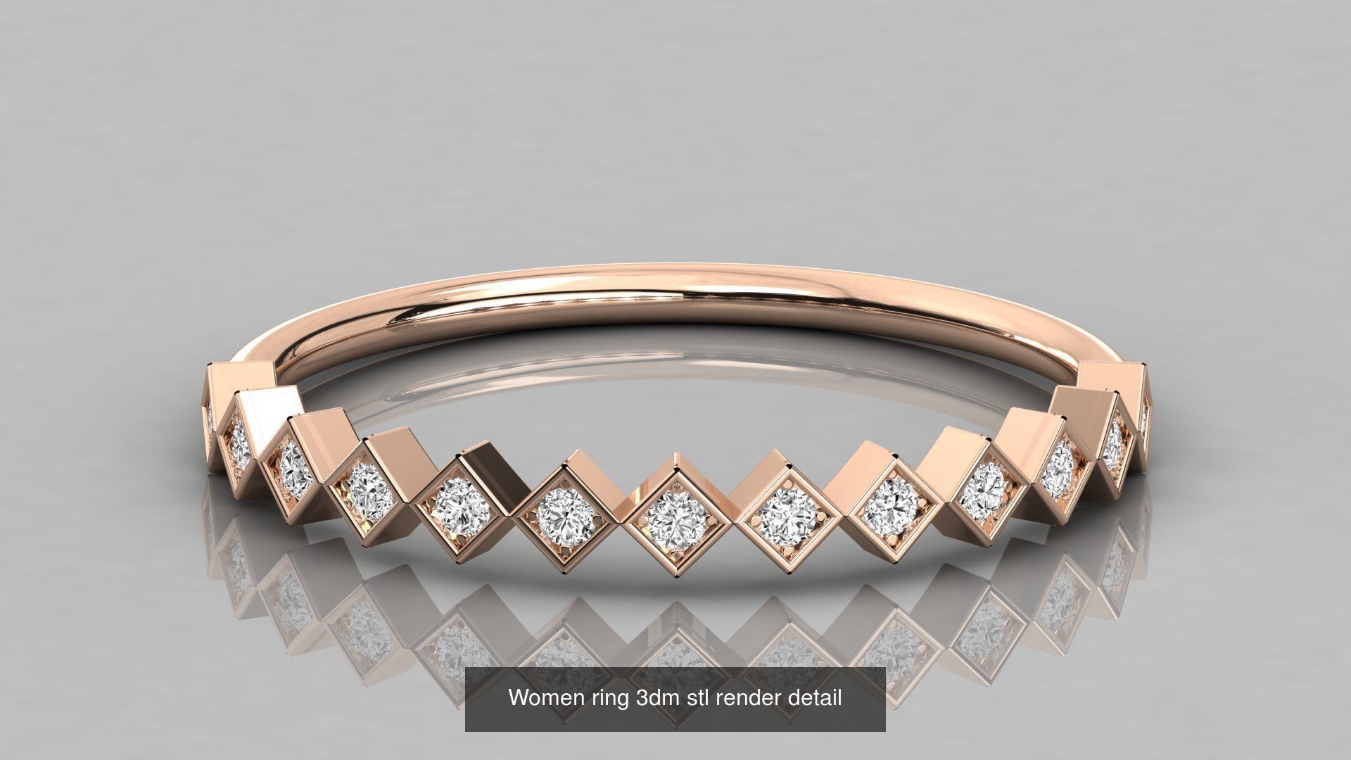 192 Women Wedding Engagement Band 3dm stl render detail 3D Model Collection_174