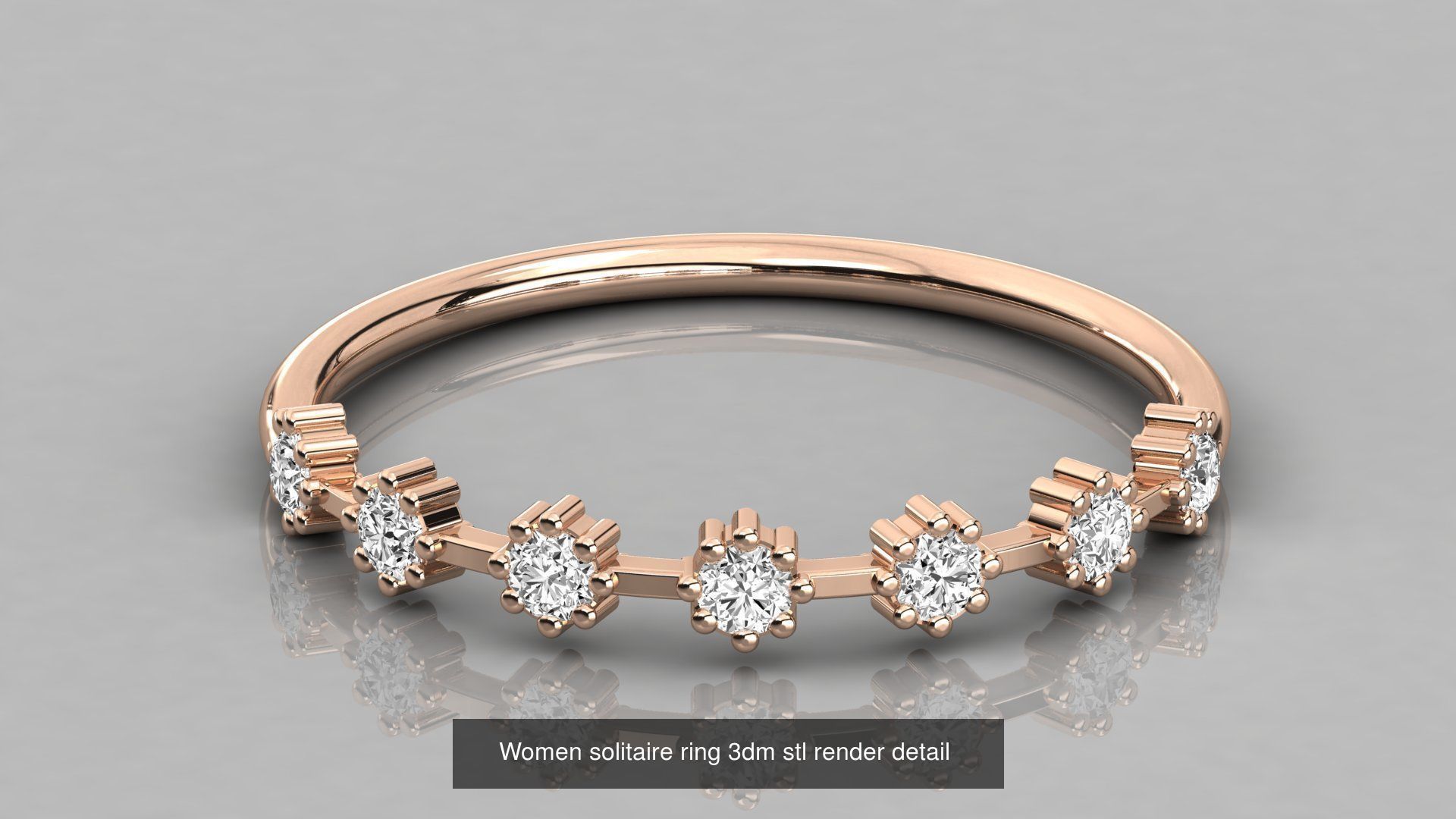192 Women Wedding Engagement Band 3dm stl render detail 3D Model Collection_138
