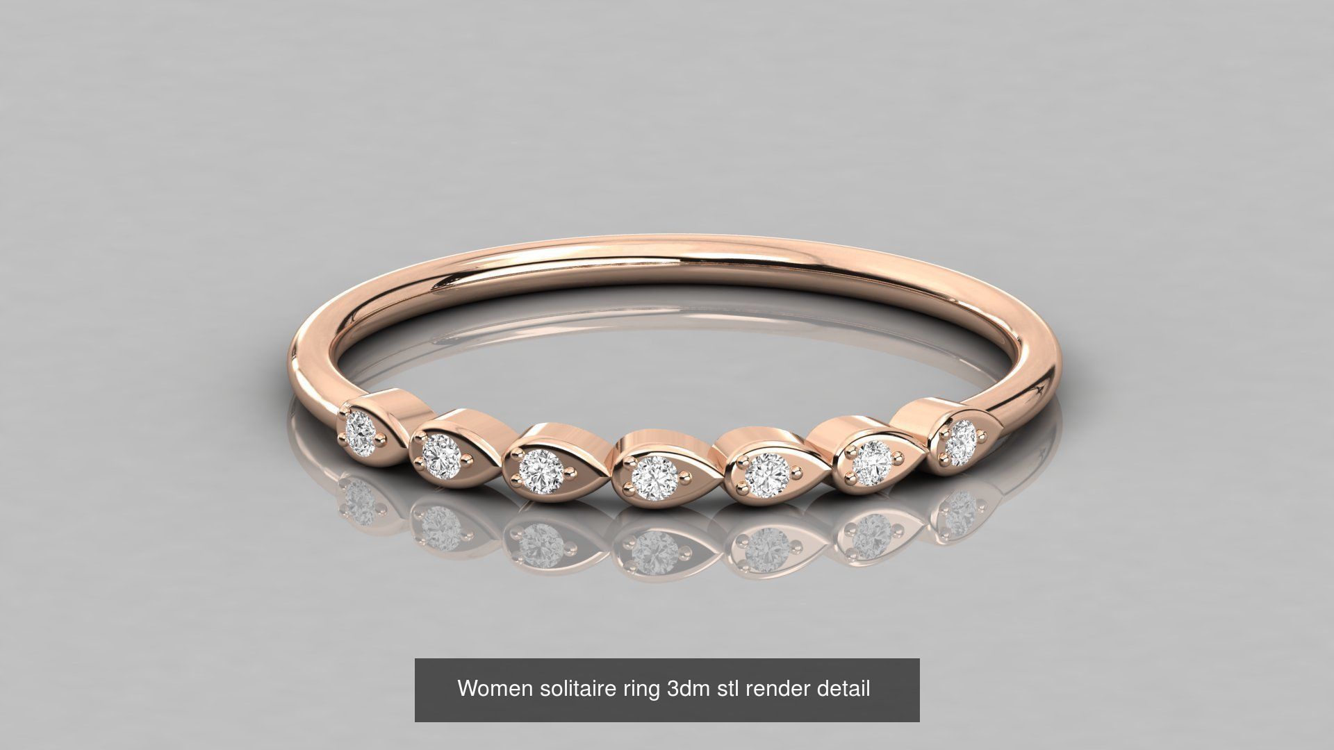 192 Women Wedding Engagement Band 3dm stl render detail 3D Model Collection_54