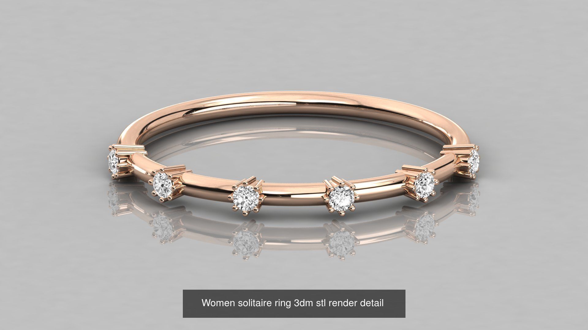 192 Women Wedding Engagement Band 3dm stl render detail 3D Model Collection_40
