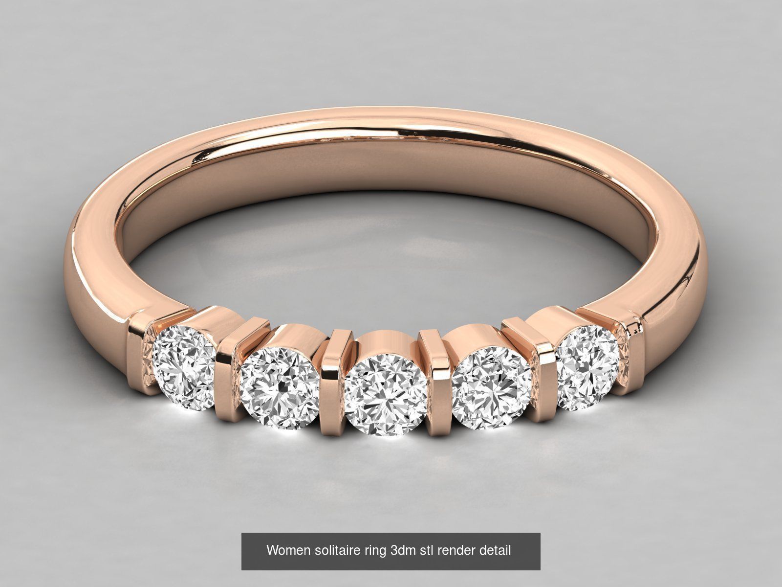 192 Women Wedding Engagement Band 3dm stl render detail 3D Model Collection_207