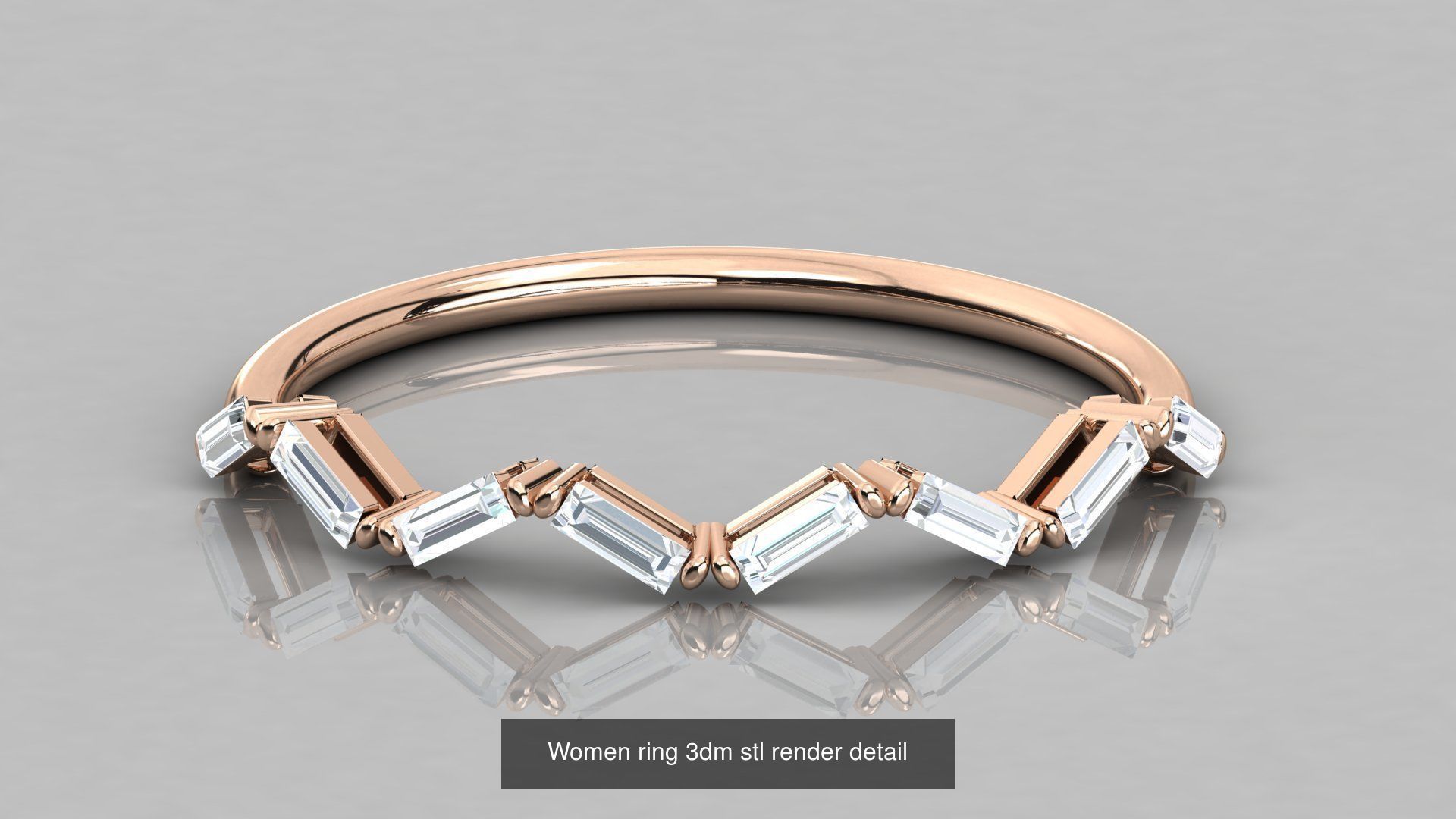 192 Women Wedding Engagement Band 3dm stl render detail 3D Model Collection_192