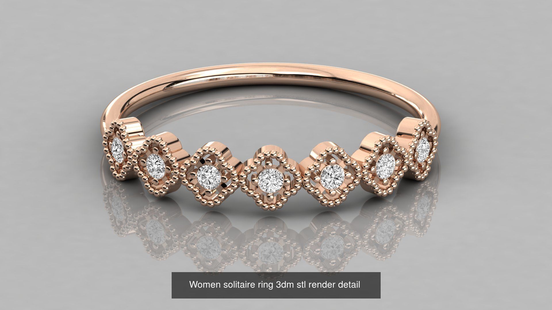 192 Women Wedding Engagement Band 3dm stl render detail 3D Model Collection_128