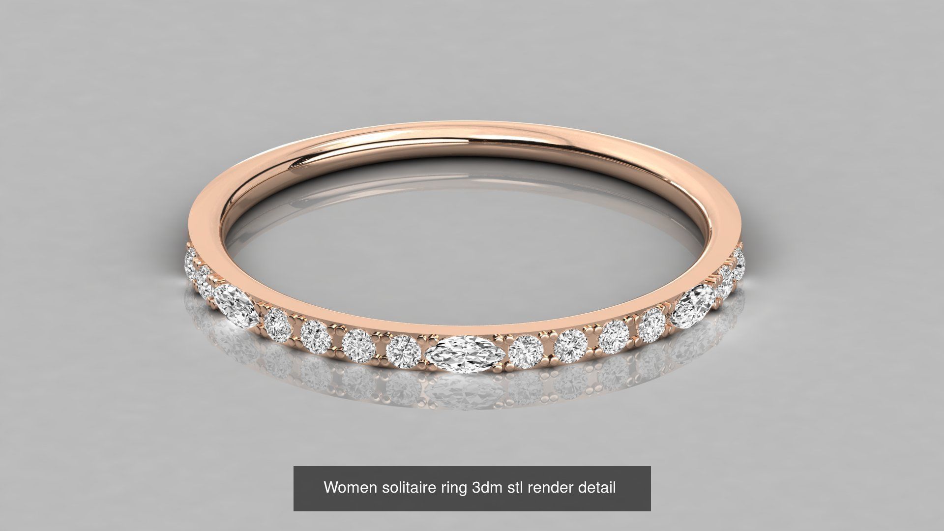 192 Women Wedding Engagement Band 3dm stl render detail 3D Model Collection_120