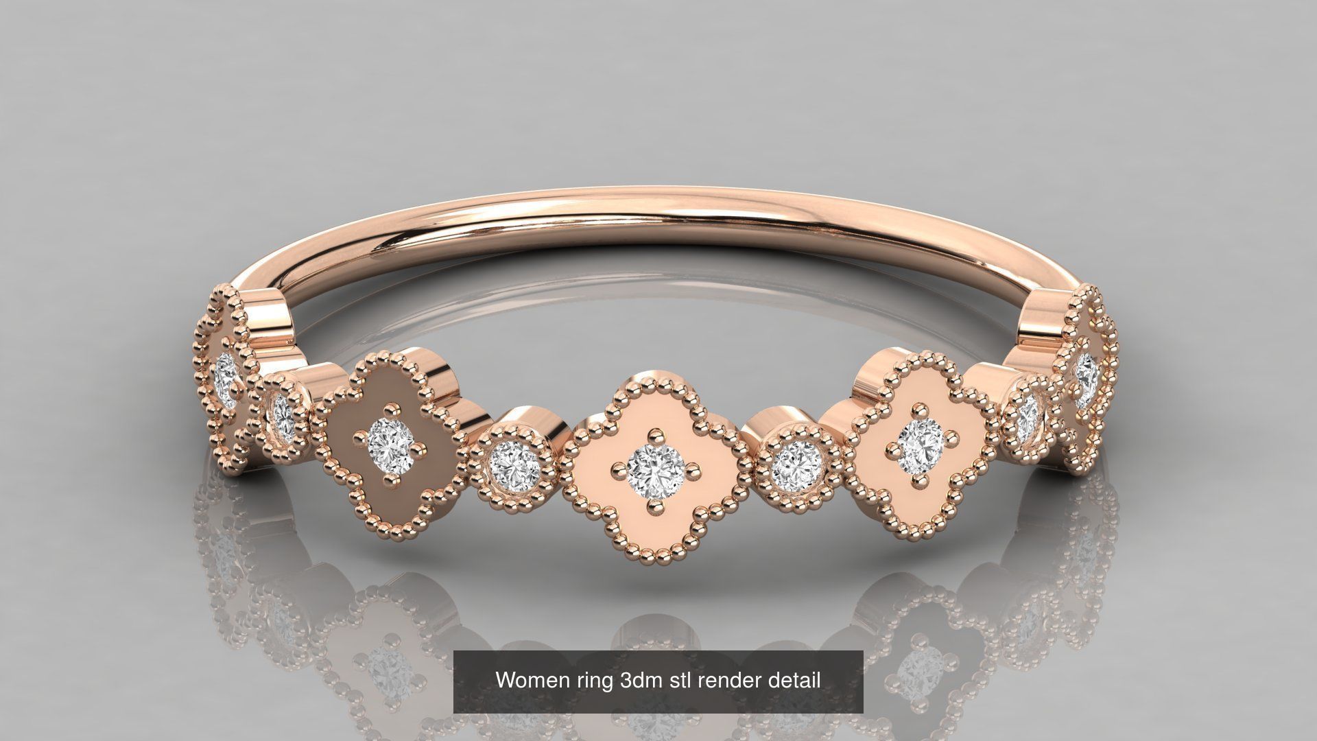 192 Women Wedding Engagement Band 3dm stl render detail 3D Model Collection_149