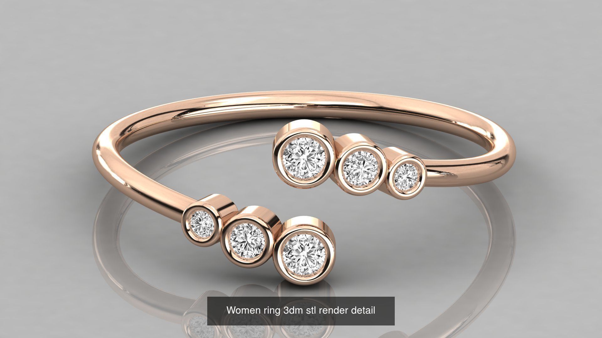 192 Women Wedding Engagement Band 3dm stl render detail 3D Model Collection_163