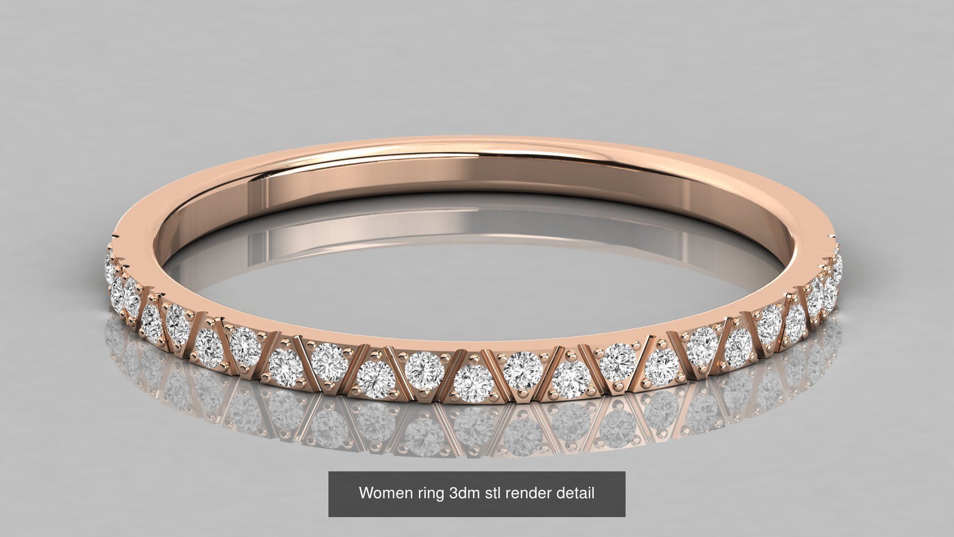 192 Women Wedding Engagement Band 3dm stl render detail 3D Model Collection_191