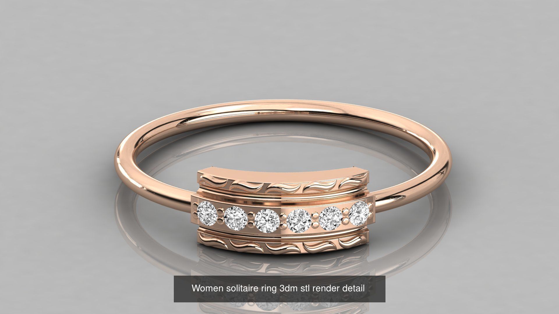 192 Women Wedding Engagement Band 3dm stl render detail 3D Model Collection_82