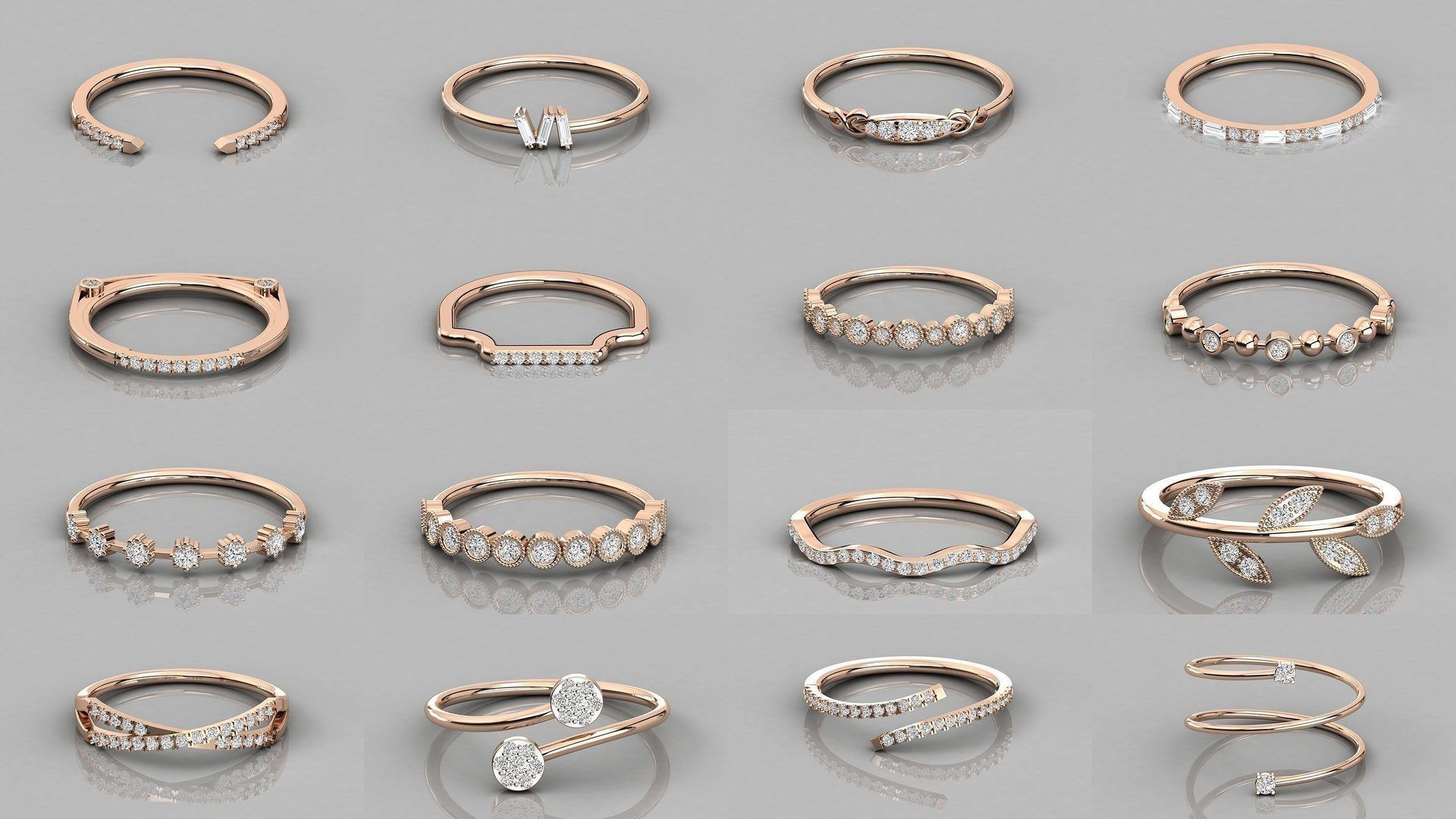 192 Women Wedding Engagement Band 3dm stl render detail 3D Model Collection_24