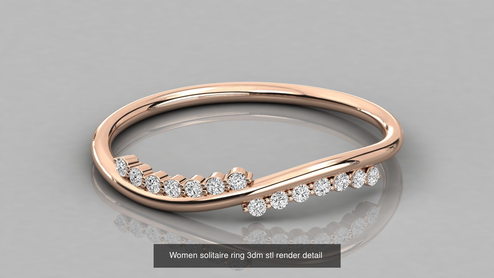 192 Women Wedding Engagement Band 3dm stl render detail 3D Model Collection_91