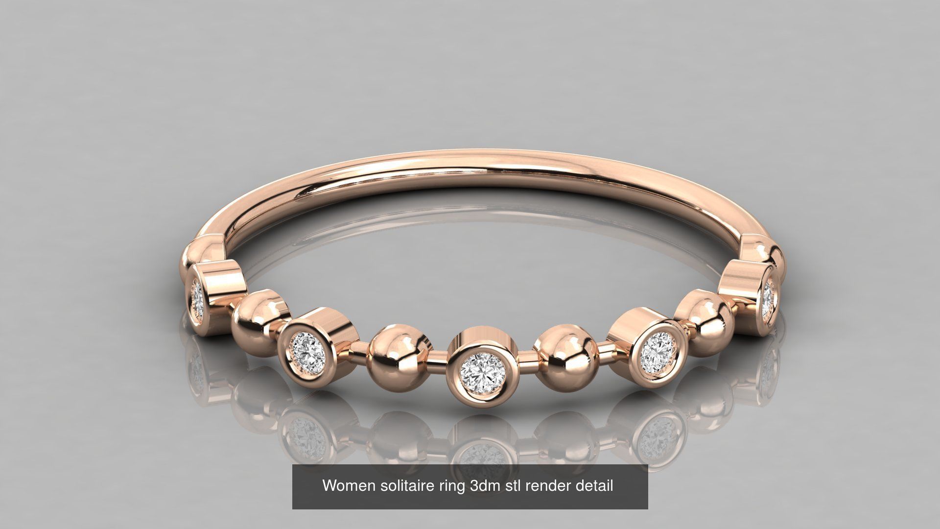 192 Women Wedding Engagement Band 3dm stl render detail 3D Model Collection_137