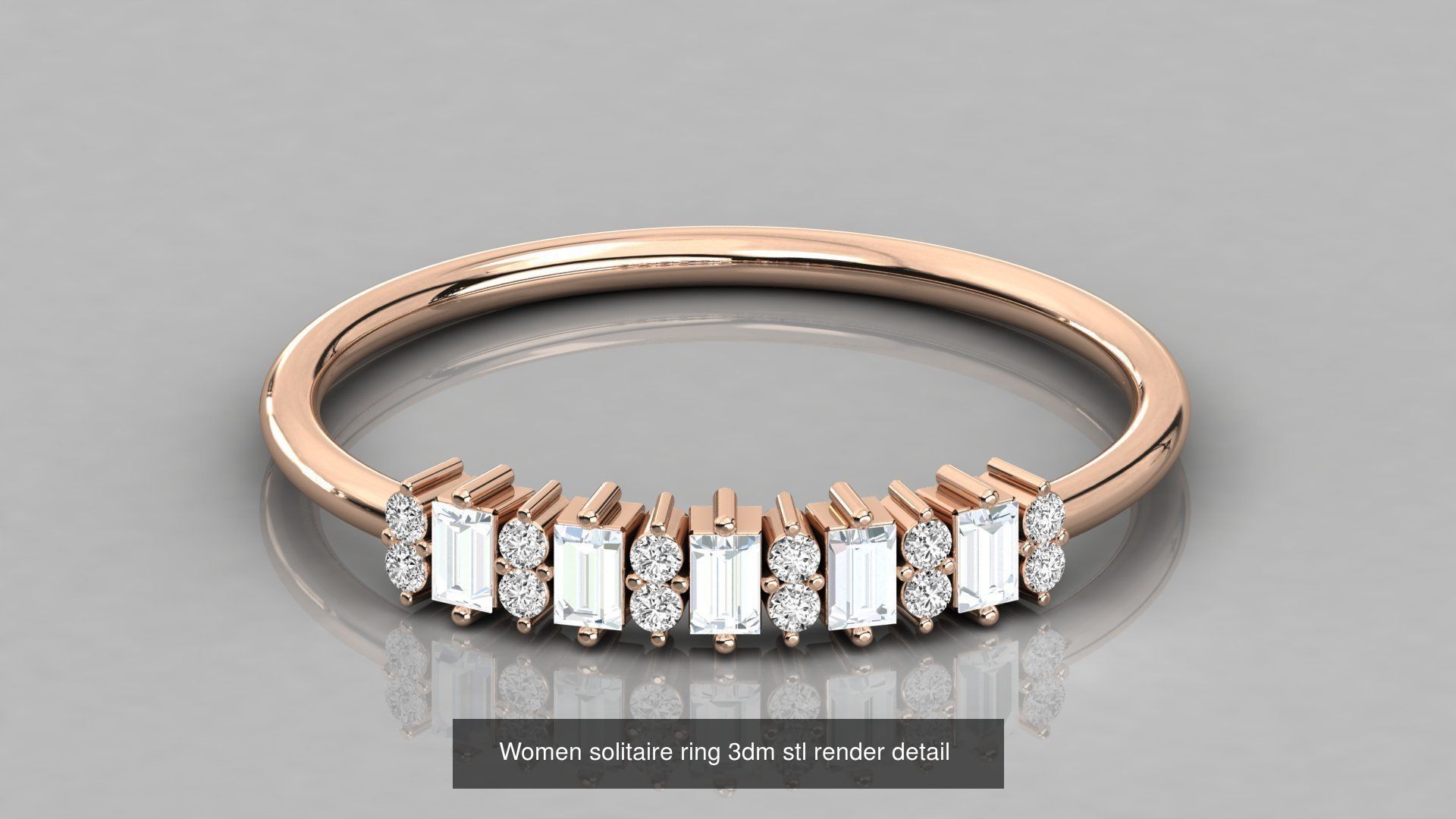 192 Women Wedding Engagement Band 3dm stl render detail 3D Model Collection_51