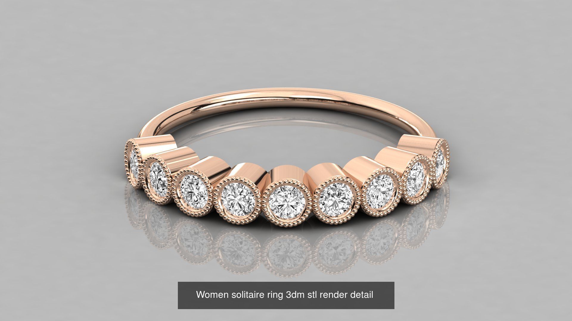 192 Women Wedding Engagement Band 3dm stl render detail 3D Model Collection_64