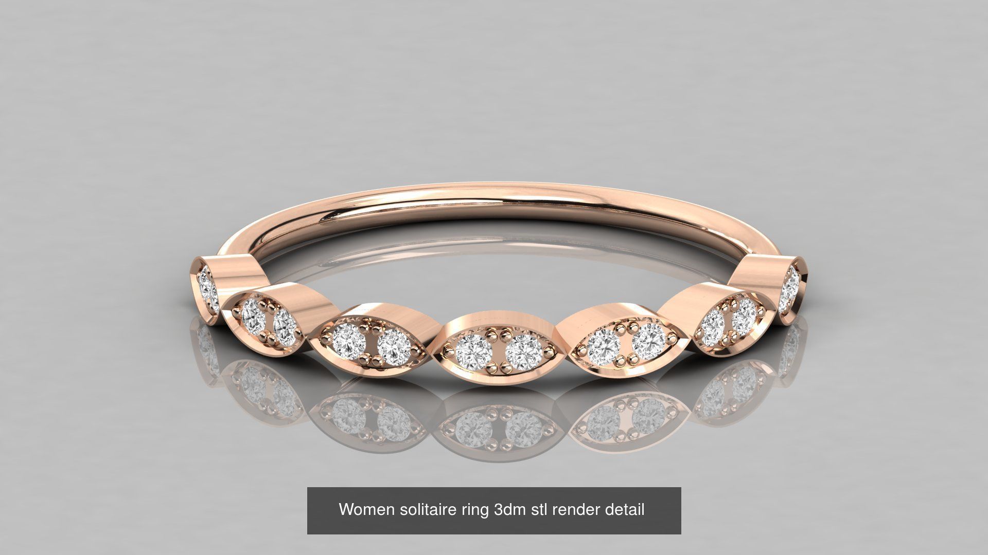 192 Women Wedding Engagement Band 3dm stl render detail 3D Model Collection_46