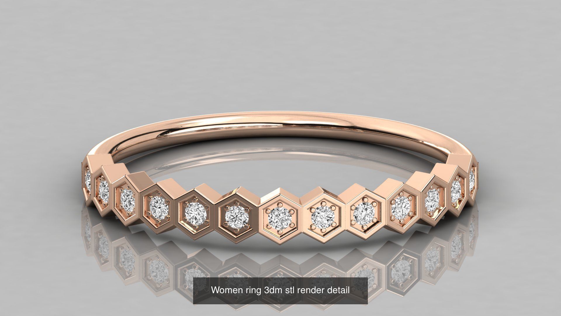 192 Women Wedding Engagement Band 3dm stl render detail 3D Model Collection_172