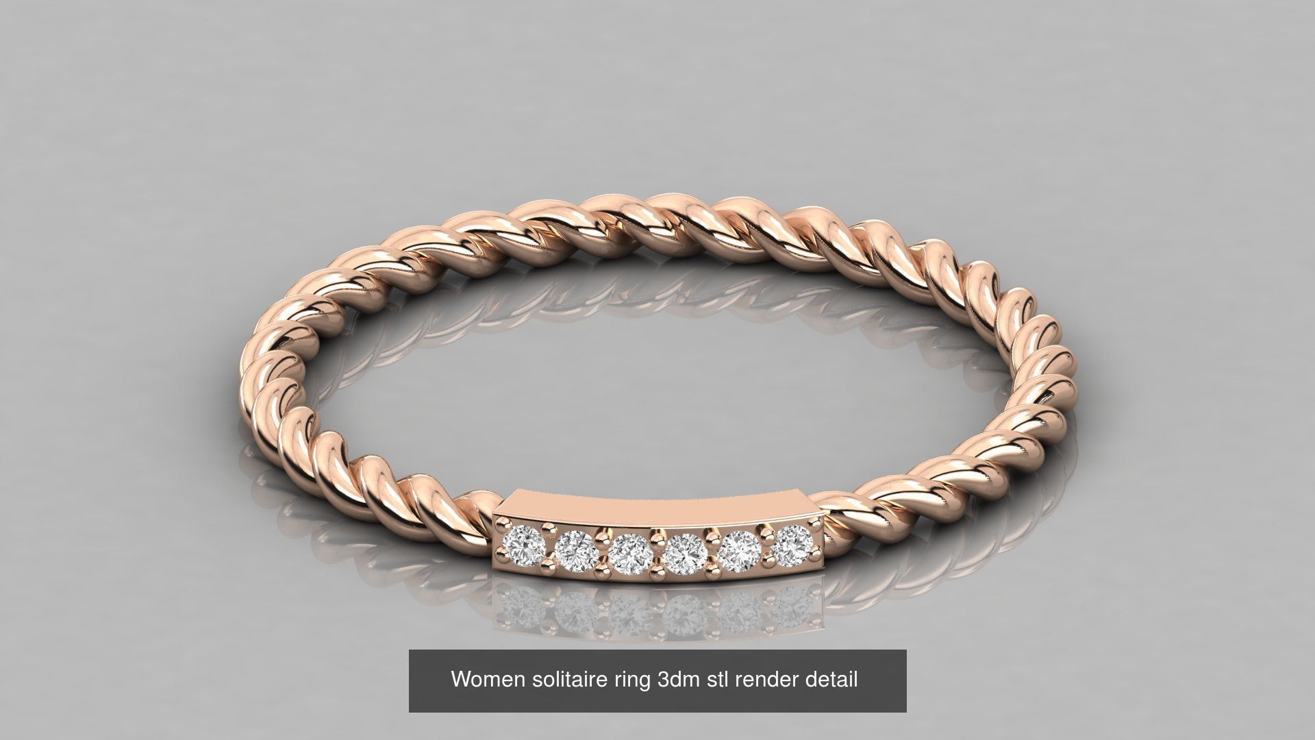 192 Women Wedding Engagement Band 3dm stl render detail 3D Model Collection_69