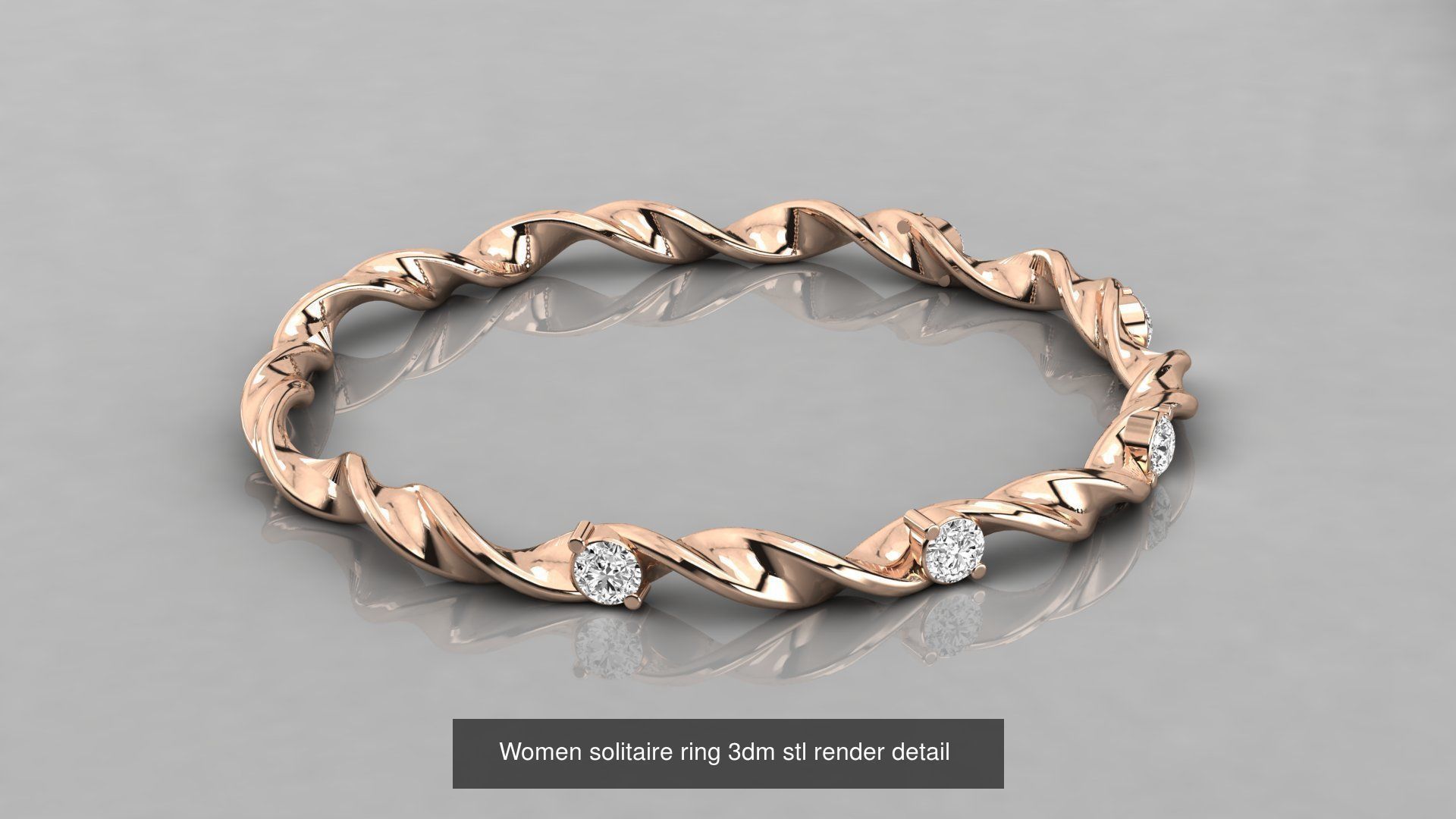 192 Women Wedding Engagement Band 3dm stl render detail 3D Model Collection_106