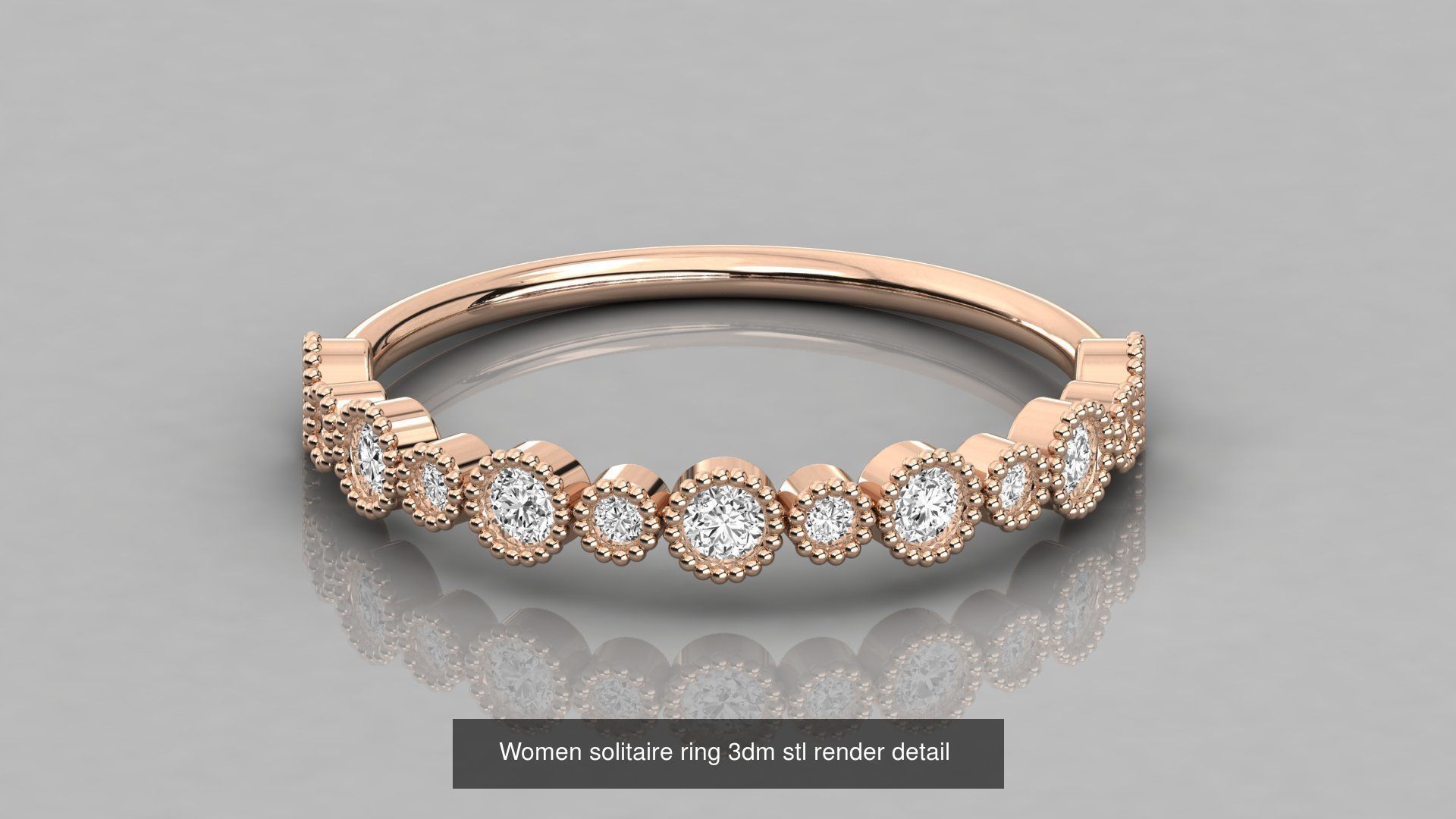 192 Women Wedding Engagement Band 3dm stl render detail 3D Model Collection_136