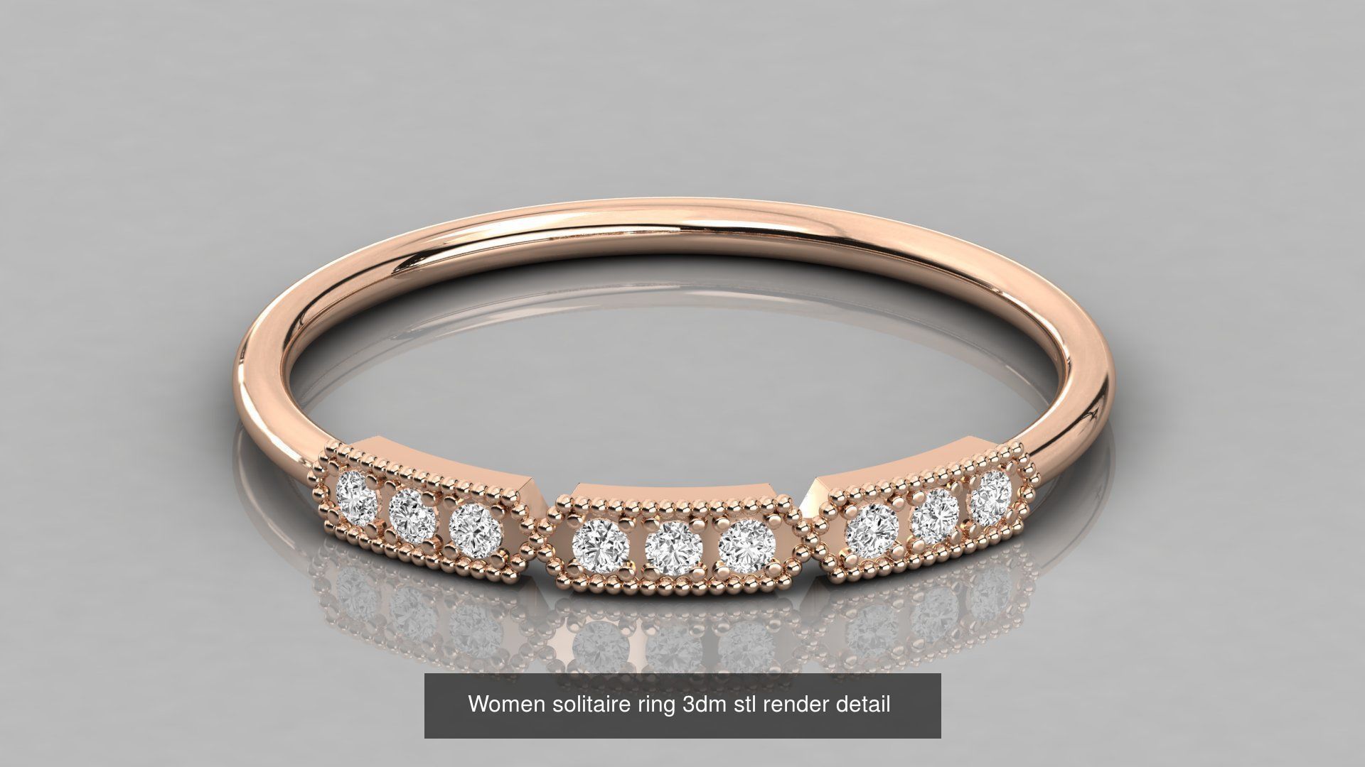 192 Women Wedding Engagement Band 3dm stl render detail 3D Model Collection_73