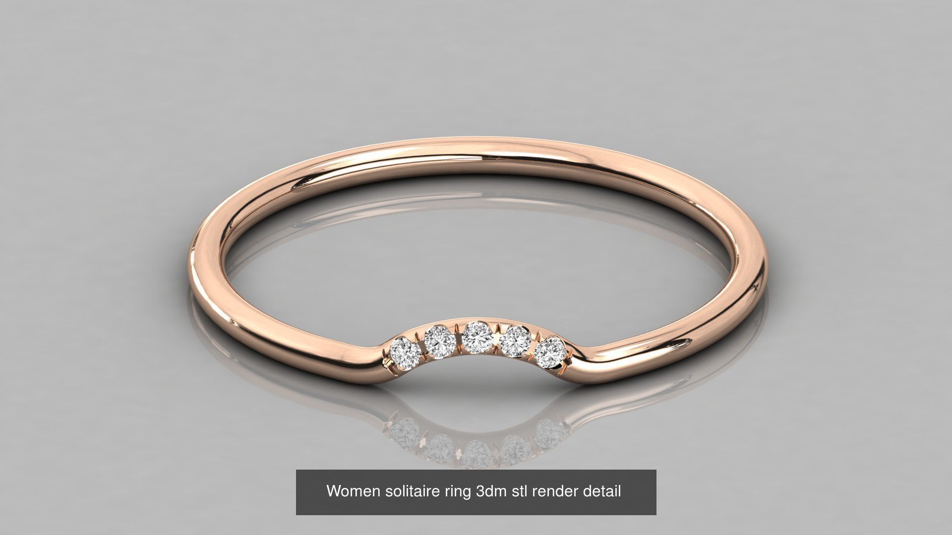 192 Women Wedding Engagement Band 3dm stl render detail 3D Model Collection_90