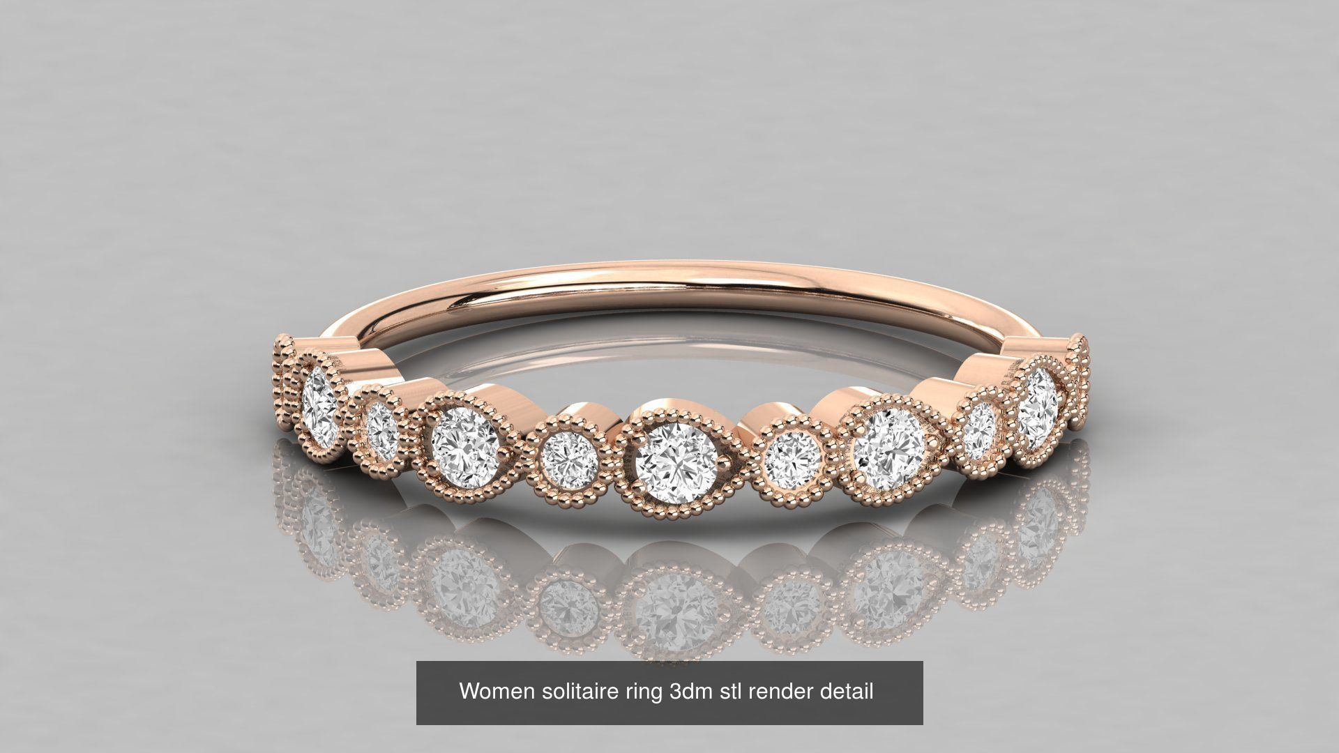 192 Women Wedding Engagement Band 3dm stl render detail 3D Model Collection_44